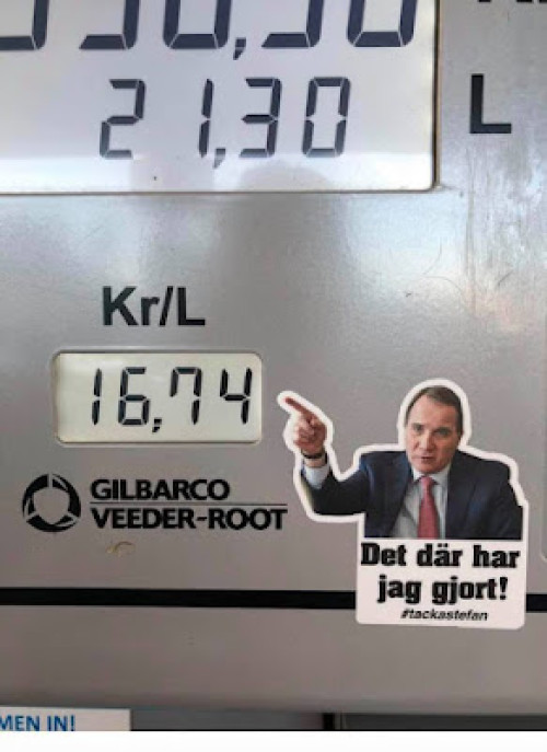 Lajk för gerillaverksamheten mot MP/S-tyranneriet på våra bensinmackar.