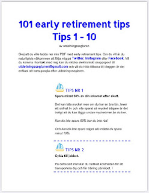 101 early retirement tips, del 1