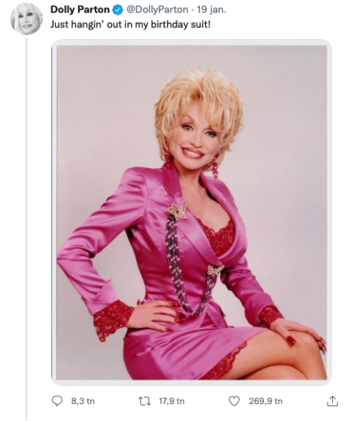 Dolly Parton har blivit 76 år