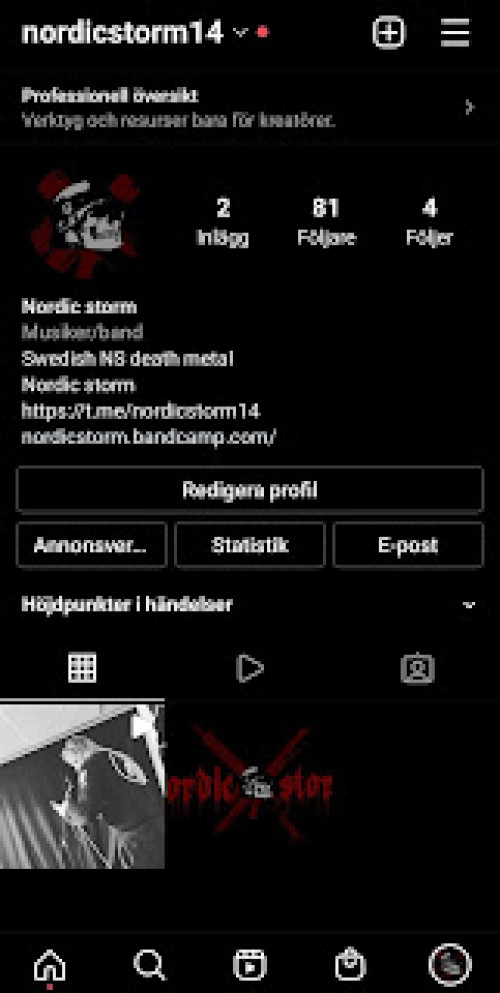 Death metal-bandet Nordic Storm - nu på Instagram och Bandcamp