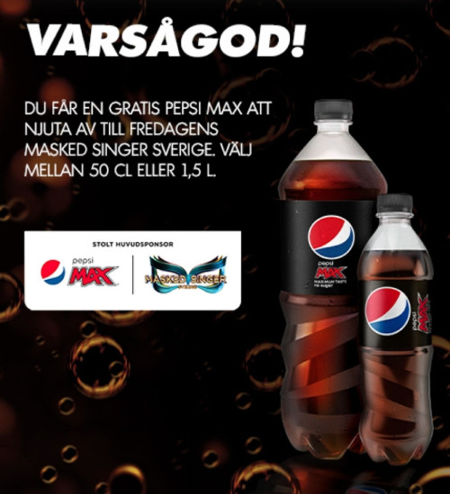 Gratis Pepsi Max på sms-kupong